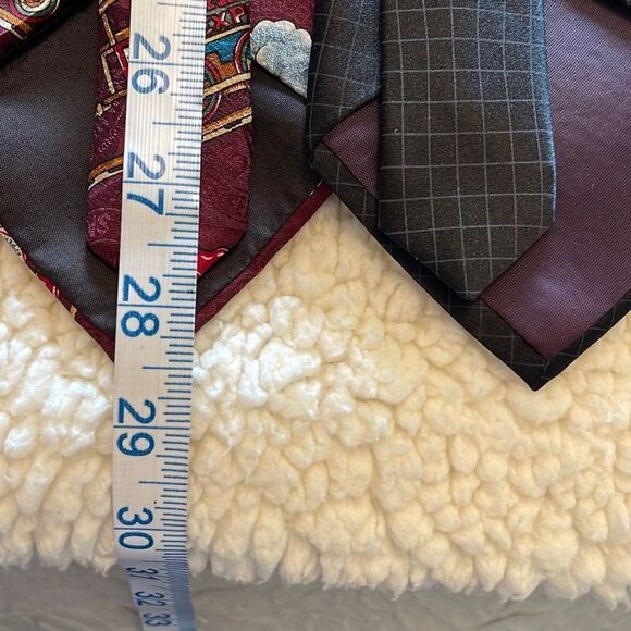 Tie‎ Bundle. 100% Silk. Black Check/Tabasco - Picture 8 of 9